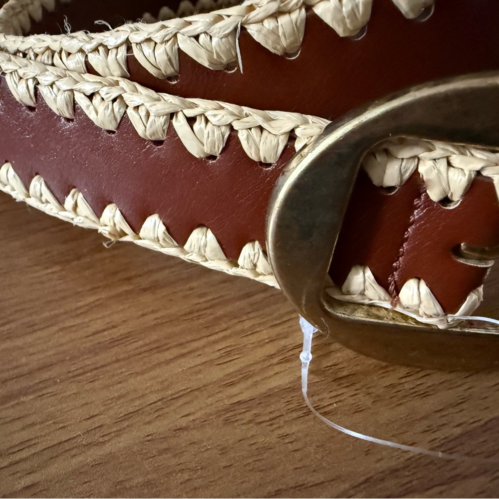 Mango Brown and Cream Braided Belt